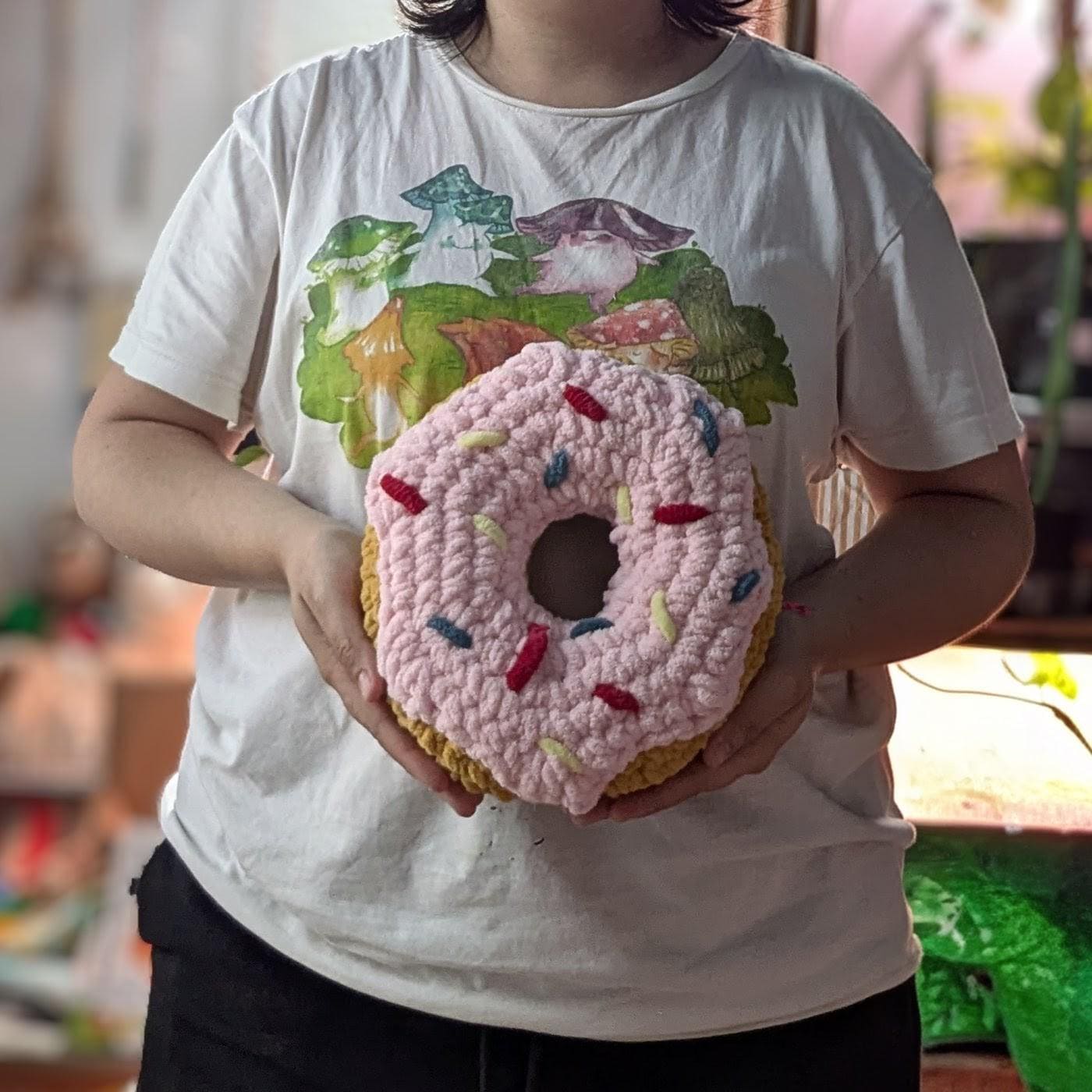 Chunky Pink Frosted Donut