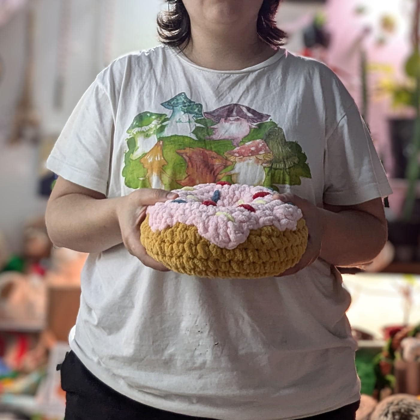 Chunky Pink Frosted Donut